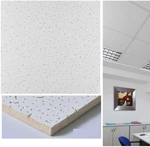 Panneaux de plafond 60x60x1.2 cm 14 pcs Fibre minérale en appui 5.04 m 2