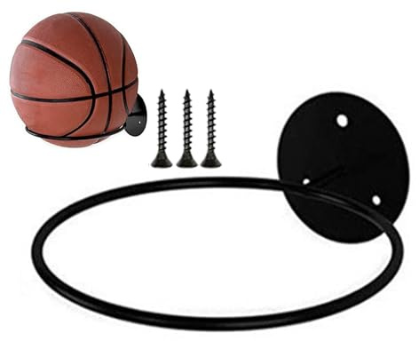 Genérico Portavalone da Basket - Mensola in metallo, supporto sportivo - per sala sport, palestra, casa, camera da, esposizione interna per baseball e pallacanestro