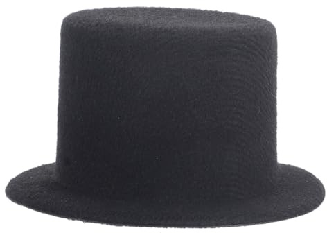 SEWOART Schwarzer Mini-Hut für Puppen Strapazierfähige Miniaturhüte Dekorative Puppenhüte für Bastelprojekte und DIY-kostüme als Geschenk oder Partydekoration Geeignet