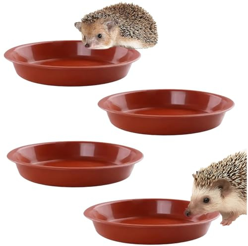 4Piece Hedgehog Feeding Station,Hedgehog Food Bowl Set for Small Pets,Hedge Hog Feeding Bowls Outdoor Wildlife Garden Dishes 16cm Wide,Low-Profile 2cm Deep Design,Encourages Natural Foraging Behaviour