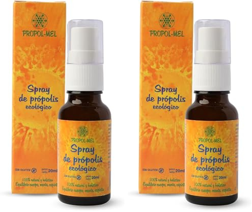 Spray bucal de própolis BIO - 20 ml - Para el bienestar de la boca y garganta. Con propoleos, miel, romero, eucalipto y limón. (Paquete de 2)