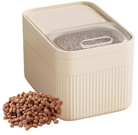 Générique Boite Croquette Chien Hermetique, Boîte à Croquettes pour Chien, Boîte de Conservation de Nourriture pour Animaux, Seau à Friandises avec Verre Doseur pour Céréales, Farine, Haricots