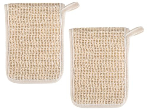 BATHVEVE Bolsa de Jabón Portátil para Producir de Algodón y Lino Diseño de Gancho y Lazo 2 Piezas para Lavado Facial y Uso en Baño