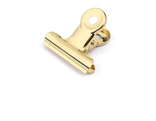 Coideal Små pappersklämmor i metall, 30 st mini guld gångjärnsklämmor pärm tjurklämmor för konsthantverk, foton, kontor (ljusguld, 22 mm)