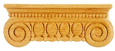 Déco Parisienne Chapiteau corinthien sculpté 205x83 Console à Volute en Bois Massif KA-CA3