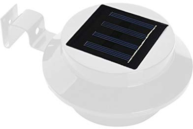Outdoor Solar Powered 3 LED White/Warm White Light Wall Lamp for Fence Gutter Garden Yard Roof