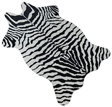Verve Jelly Zebra Print Rug Large, Bedroom Rug Animal Faux Zebra Carpet Animal Mat Leather Natural Shape Soft Shaggy Area Rugs Floor Carpet for Livingroom, Home Office (43 Lx30 W)