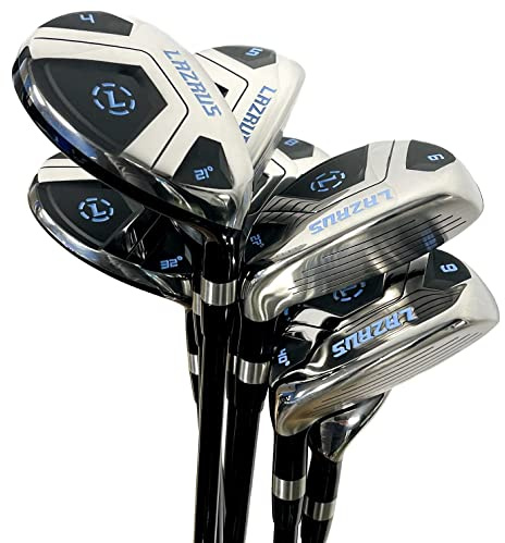 LAZRUS GOLF Premium hybridgolfklubbor för män – 2, 3, 4, 5,6,7,8,9, PW höger hand och vänster hand enkel klubb, grafitaxlar, normal flex (RHS 4-PW HYB-set)