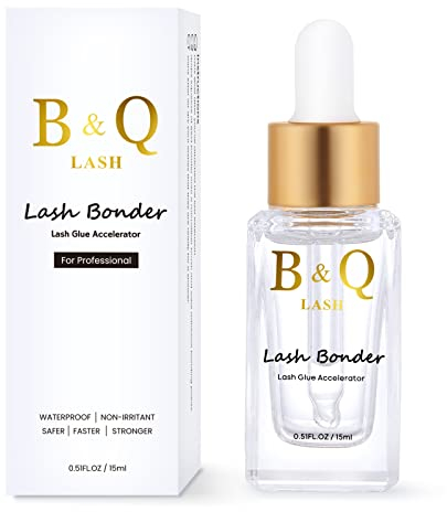 B&Q LASH Eyelash Bonder 15 ml Versiegelung für Wimpernverlängerungen Langanhaltender bonder Wimpernverlängerung Kleber Beschleuniger Versiegelung Wasserdicht und Ölbeständig (Bonder 15 ml)