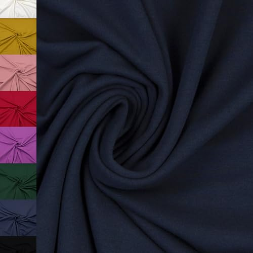 MAGAM-Stoffe Elias Sweatstoff uni innen angeraut und weich Meterware ab 50cm (25. Dunkelblau)