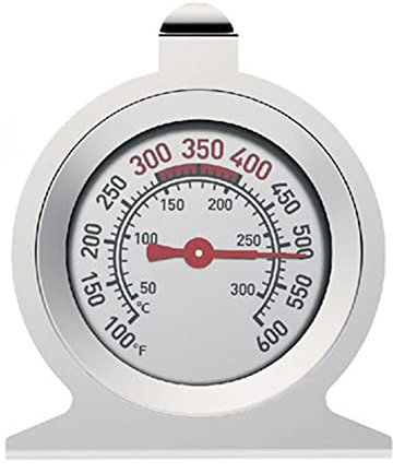 Großzifferblatt-Ofenthermometer mit Haken Küchenherd Mess-Thermometer Messgerät Küchenherd, Edelstahl Rostfrei zum Aufhängen und hinstellen Backofen Thermometer analog