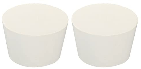 sourcing map 2Stk Gummi Konisch Stecker 45mm bis 56mm Solid Test Rohre Stöpsel Stopfen Weiß für Lab Haus