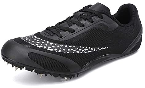 SDEQA Unisex-Leichtathletikschuhe Spikes Leichtathletik Schuhe Laufschuhe Trainingsschuhe Für Professionelle Sportschuh,Schwarz,39 EU