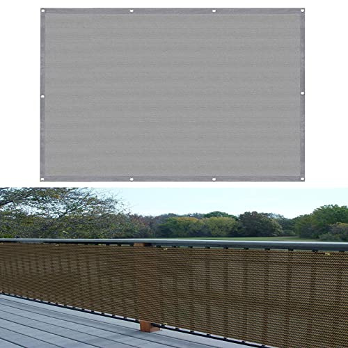 GUOJUN Balkon sichtschutz 110 x 450 cm Windschutz Staubschutz Balkonverkleidung blickdichte mit Ösen und Kabelbinder für Balkongeländer Garten, Grau
