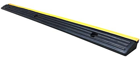 ANSNOW Rollstuhlrampen Mit Abflussnut, Drahtnut, Gummi -Rampen Für 3 cm Hohe Hangmobilitätsrampen Rampen Rampen Für Stufen Hunderampen/Schwarz+Gelb/98 * 7,5 * 3 cm