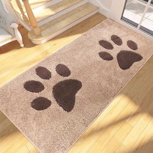 FCSDETAIL Schmutzfangmatte waschbar 80 x 178 cm, Fußmatte Innen, absorbierend Fussmatte, rutschfeste Sauberlaufmatte, wasserdicht Teppich für Hund, Eingang, nasse Pfoten