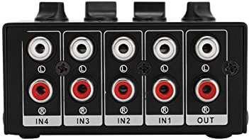 Mixer Stereo, Mixer Stereo Passivo Linea Audio a 4 Canali Mini Portatile per Computer, Telefono, Tablet