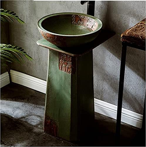 Vanity Unit with Basin,Bathroom Basin Sink with Full Pedestal, Bathroom Sink Pedestal Sink Handcrafted Ceramic Pedestal washbasin Bathroom Furniture 44 x 40 x 80cm (Color : A) (H)