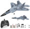 rc tech Ferngesteuertes Flugzeug 2CH, RC Flugzeug F-22 mit 2 AKKU 30MINS Laufzeit, RC Kämpfer Spielzeug mit 6 Axis Gyro System für Anfänger Kinder Erwachsene
