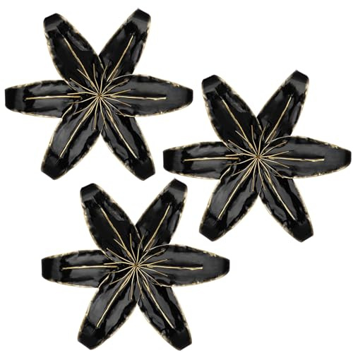 Oairse 3 piezas de decoración de pared floral de metal negro para el hogar, 13 pulgadas, flores de lirio de tigre, escultura de pared rústica, arte floral de pared, decoración para el hogar, cocina,