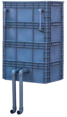 Filtri Per Acquari, Scatola Filtri Per Acquari, System Ciclo Acqua Esterno DIY, Stagni Per Acquari Filtro Carro Armato Pesci Scatola Fatturato, Scatola Filtro Ciclo Acqua ( Color : Grey , Size : 23.62