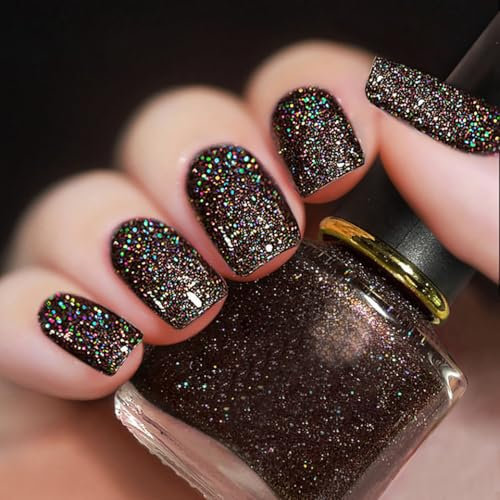 Holographic Glitter Nail Varnish - Quick Dry, Long Lasting, Chip Resistant, Non-Toxic, No UV Lamp Curing for At Home & Salon Manicure (4#)