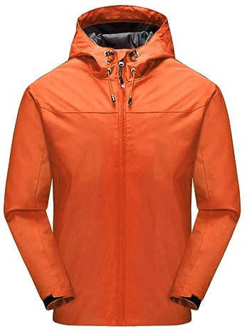 SRZYMJ Jacke Herren Übergangsjacke Sportlich Steppjacke Leicht Mit Kapuze Regenjacke Fahrrad Leicht Regenjacke Faltbar Poncho Wandern Steppjacke Leicht Mit Kapuze Orange Bikerjacke Leder Schwarz XL