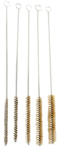 Lot de 5 brosses de nettoyage de tuyaux en laiton avec manche long en laiton pour tube de nettoyage de trou de cylindre 6 15 mm