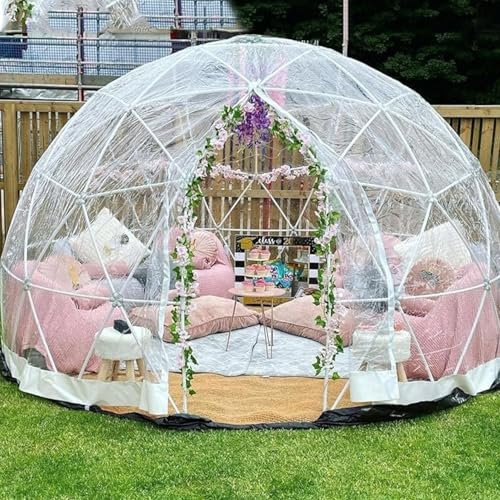 AUTUMFLATGAO Gartenkuppel-Iglu, 3.6M Wetterfestes Gewächshaus-Garten-Blasenzelt, Transparentes Iglu-Kuppelhaus, Für Partys Im Freien Im Hinterhof