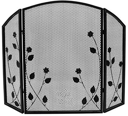 ZXXDSMYF Kaminschirm Schwarz Antik Vintage Kaminumrandung Funkengitter Kinderzimmerschirm 55cm x 25cm x 78cm Kaminschirm