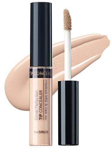 THESAEM Cover Perfection Tip Concealer SPF28 PA++ 6.5g #1.5 Beige naturale - Correttore liquido multiuso, trucco a copertura totale per acne, macchie scure, occhiaie, iperpigmentazione e imperfezioni