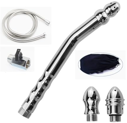 Shower Enema Nozzle System, Portable Travel Enema Shower Enema System Water Control Valve for Men and Women Reusable Nozzle Shower Attachments Kits