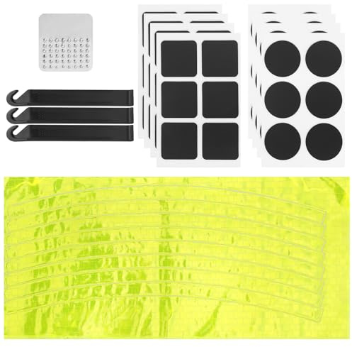 Set di 52 kit riparazione pneumatici bici, kit riparazione bici, set di toppe autoadesive per bicicletta, kit riparazione camera d'aria bici, kit foratura bici adatto per bici da corsa e mountain bike