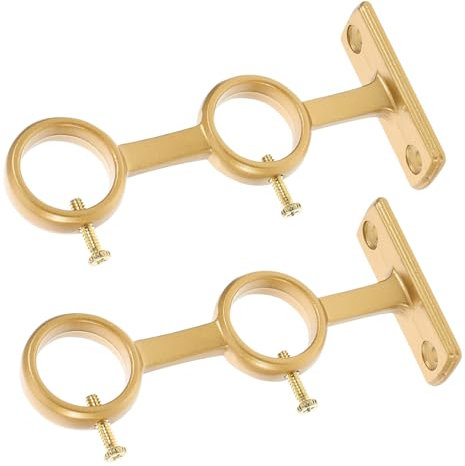 EXQUIMEUBLE 2pezzi Staffe per Asta Tende Doppia Supporto Robusto e Stabile Facile Installazione per Casa Ufficio e Hotel Compatibile con Varie Tipologie di Tende
