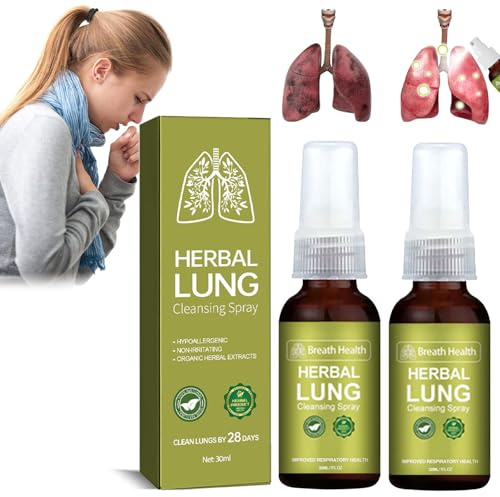 Spray per La Pulizia dei Polmoni,2PCS Spray per Polmoni 30ML,Sprays Detergente per i Polmoni,Sprays per Pulizia Polmonare a Base di Erbe,Facilita la Respirazione