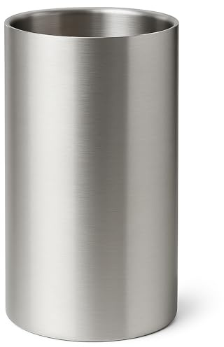 Doppelwandiger Edelstahl Weinkühler Edelstahl – Extra Hoch (Ø 12 × 20 cm) – Isolierender Champagner- & Weinkühler für Flaschen Ø 9–10 cm