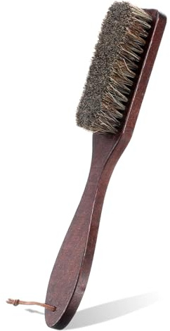 Horsehair Brush with Wood Handle Upholstery Horsehair Brushes for Removing Hair Dust for Felt Hat Woolen Coat Suits Couch Bed Clothes
