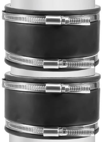 2 Stück 125mm Flexible Gummi Muffe Ø125mm Flexible Gummimuffe Gummikupplung | Rohrverbinder für Rohrventilator mit Edelstahlschellen, Lüftungssystem Lüftung Rundrohr Ventilation Lüftungskanal