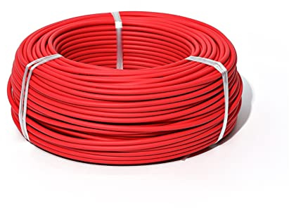 TCVCTNMZTX Câble solaire rouge ou noir Pv Fil de câble 20m 6mm Conducteur cuivre Fil électrique(Red,20M_AWG9-6MM2)