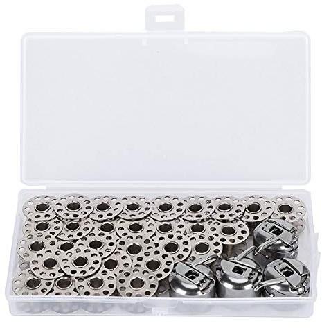 Spulenkapsel, Nähspule, Nähspule, Premium-Spulenhalter-Set aus Stahl mit 30 Spulen, 4 Spulenkapseln, Aufbewahrungsbox für Haushaltsnähmaschinenzubehör