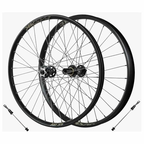 Cykelskivbroms Hjulsats 26 27,5 29 Tum XC/AM Mountainbike Framhjul Bakhjul 100/135MM QR, Aluminiumlegering Dubbelskiktsfälg, 7 8 9 10 11 12-växlad Kassett, 1.95-2.8 Däckbredd(Black,27.5inch)