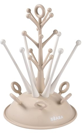 BÉABA, Flaschenständer Baum, Große Kapazität Bis 6 Flaschen Und Zubehör, Abnehmbares Auffangtablett, Praktisch, Cleveres Design, Ton