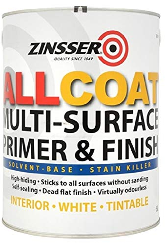 Zinsser AllCoat (Solvent-Based) 4-in-1 Primer, Sealer, Stain Blocker and Finish White (10 litres)