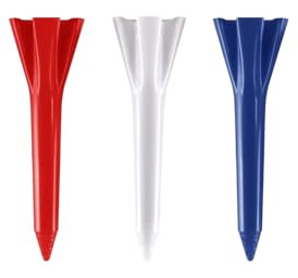 IZZO Golf Plastic Golf Tees, 1.5 Inch, Red/White/Blue