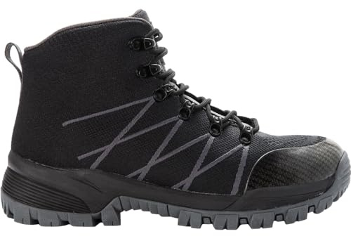 Propét mens Traverse Hiking Boot, Black/Dark Grey, 14 XX-Wide US