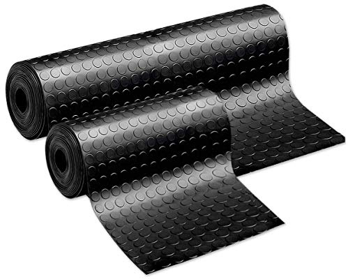 emmevi Tapis en caoutchouc antidérapant protège sol à bulles, noir, revêtement robuste, différentes tailles, modèle paillasson, 2 x 25 m