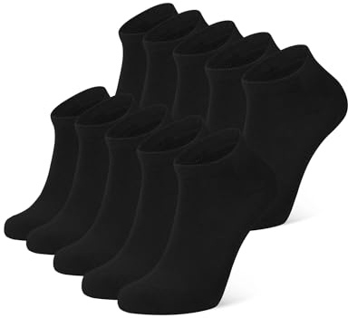 Closemate 10 Par Sneaker Strumpor Män Kvinnor Kort Bomull Dndningsbara Ankel Löparstrumpor Lågt Skurna Halkskydd Andas Träningsstrumpor Sportstrumpor Halvstrumpor (10Vart, Storlek L)