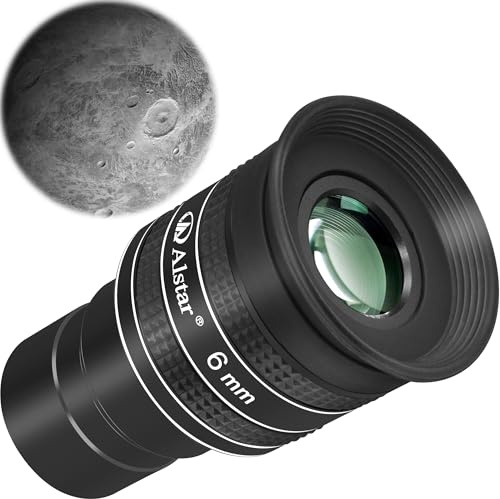 Alstar 1.25 Inch Telescope Eyepiece - 58 Degree 6mm Planetary Eyepiece for Telescope - Fully Multi Coated Wide Angle Lens for Astronomy & Astrophotography