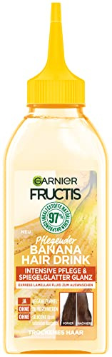 Garnier Hårvätska för torrt hår, hårbehandling för mer glans och jämnhet, med reparerande lamellärformel, Fructis Banana hårdrink, 1 x 200 ml