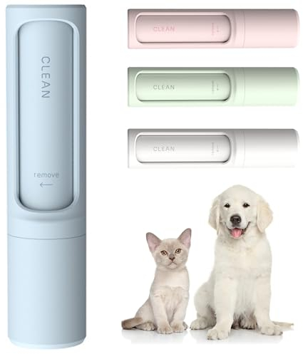 Lilo & Filou - Fusselbürste, Fusselrolle, Kleiderbürste, Selbstreinigend, Wiederverwendbar, Reisegröße, Katzenhaare, Hundehaare, Tierhaarentferner - Saphirblau